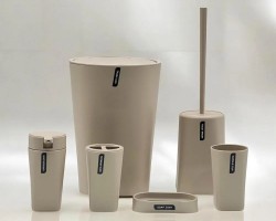 طقم حمام 6 قطع بلاستيك سطل قمامة Sanitary طقم حمام 6 قطع بلاستيك سطل قمامة Sanitary