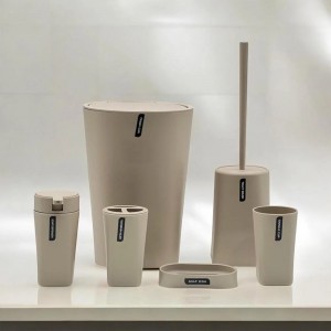 طقم حمام 6 قطع بلاستيك سطل قمامة Sanitary طقم حمام 6 قطع بلاستيك سطل قمامة Sanitary
