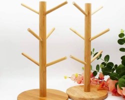 D12-6 حمالة ماج كاسات خشب بامبو ستاند خشب قاعدة مدور D12-6 حمالة ماج كاسات خشب بامبو ستاند خشب قاعدة مدور