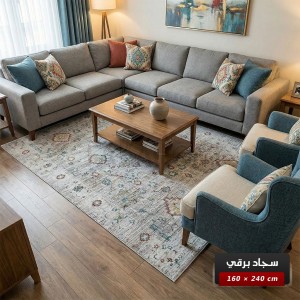 سجاد برقي خيط قطن 160 × 240  سم PERGE Carpet - لون سكني