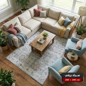 سجاد برقي خيط قطن 200 × 290 سم PERGE Carpet - لون سكني