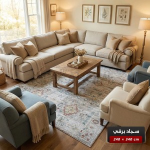 سجاد برقي خيط قطن 240 × 340 سم PERGE Carpet - لون سكني