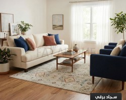 سجاد برقي خيط قطن 160 × 240  سم PERGE Carpet - لون بيج