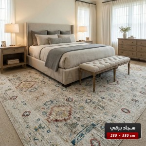 سجاد برقي خيط قطن 280 × 380 سم PERGE Carpet - لون بيج سجاد برقي خيط قطن 280 × 380 سم PERGE Carpet - لون بيج