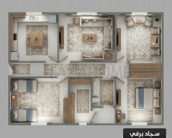 سجاد برقي خيط قطن 240 × 340 سم PERGE Carpet - لون بيج
