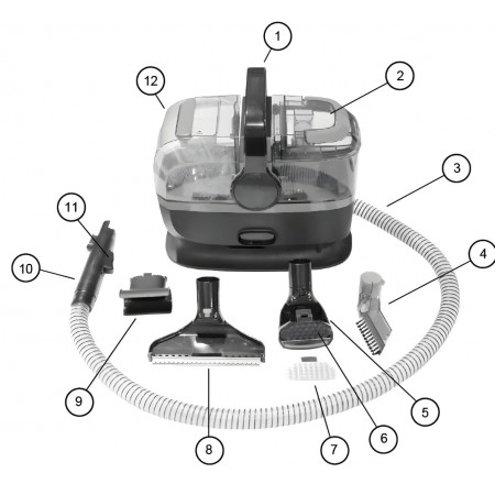 مكنسة / ماكينة كهربائية تنظيف كنب وسجاد عميق بالبخار DMW002H TEFOLINA