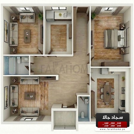 سجاد جالا مونس 240 × 340 GALA - لون ذهبي