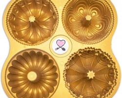 قالب كعك عيد معدن جرانيت اربعة 4 عيون 31 × 31 + 5.5 سم