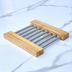 كوستر سحب خشب بامبو مع معدن SHENGYA