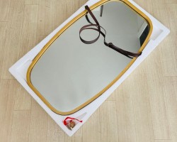 مراه مراية مدخل بلاستيك مستطيل حواف مدور مع كشاط  47 سم