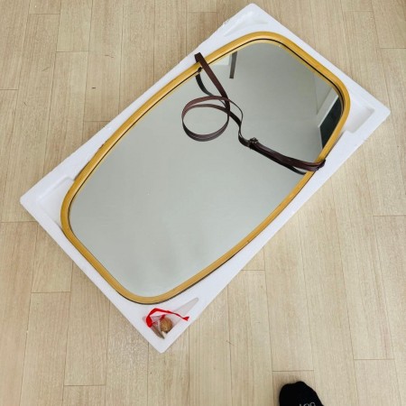 مراه مراية مدخل بلاستيك مستطيل حواف مدور مع كشاط  47 سم