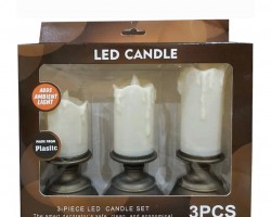 شمع الكتروني وسط  3قطع