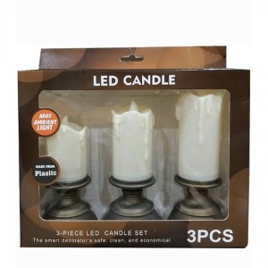 شمع الكتروني وسط  3قطع