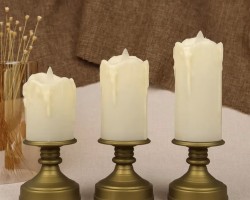 شمع الكتروني وسط  3قطع