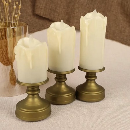 شمع الكتروني وسط  3قطع