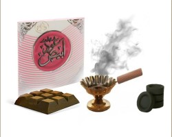 بخور ارض الزعفران 40 غم شكلاطه - عود ابيض