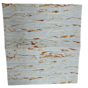ورق جدران فوم -  70 × 70 سم لاصق ذاتي ماربل ابيض ذهبي