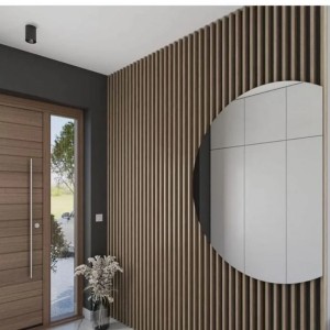 بديل خشب بلاستيك ارضية اسود وجه خشبي فاتح سمك 2 سم العرض ١٦ سم الطول ٢٩٠ سم